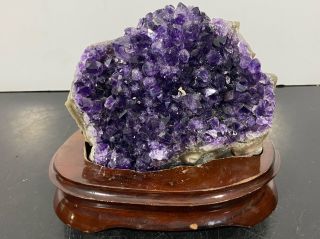 Vtg Amethyst Geologist Mineral Crystal Energy Geode Specimen Rock