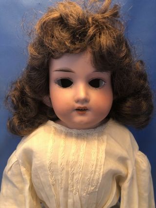 Antique German Armand Marseille 23” Doll Bisque Head Marked 370 As Found