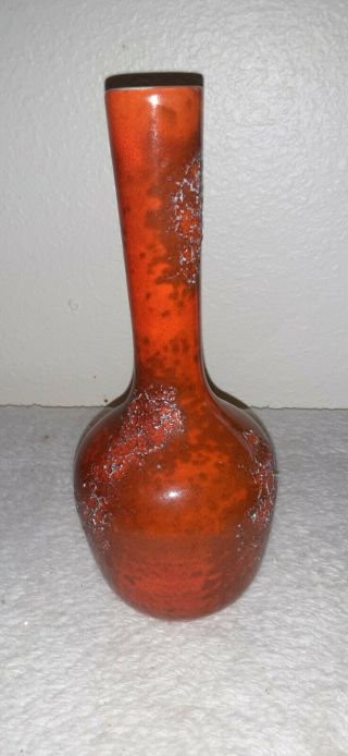 Vintage Royal Haeger Orange Thick Lava Drip Glaze Bud Vase Retro