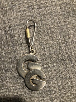 Vintage Gucci Silver Metal Interlocking “g”keychain Rare Made In Italy.