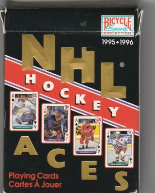 1995 - 1996 Nhl Hockey Aces Bicycle Playing Cards,  Wayne Gretzky,  Mario Lemieux.