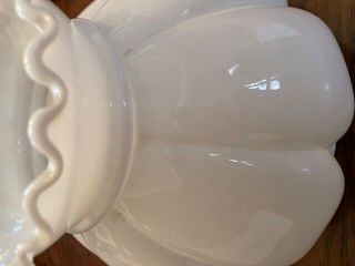 Vintage American MCM Milk Glass Hobnail Hurricane Style Hanging Lamp Light 2