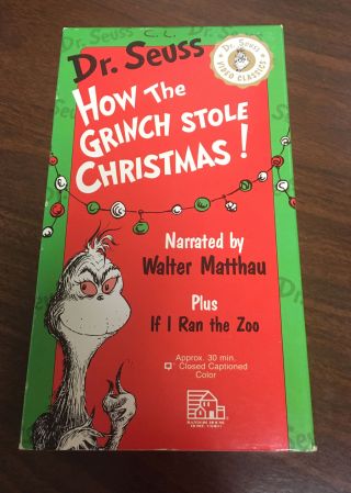 Dr Seuss If I Ran The Zoo VHS Movie Video Classic Banned Book Plus The Grinch 2