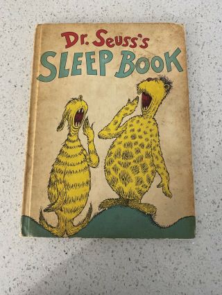 Vintage 1962 Dr.  Seuss Sleep Book With Dust Cover Book Club Edition