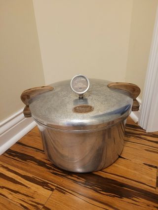 Vintage National No 7 Pressure Cooker Canner 16 Quart Aluminum With Accessories