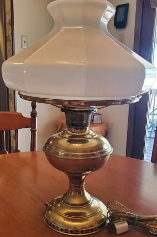 Vintage Milk Glass Lamp Globe Shade With Lamp