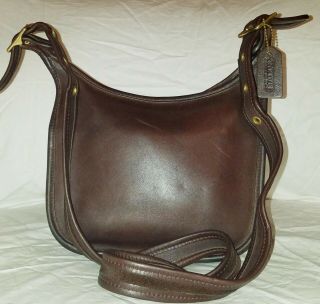 Vintage Coach Brown Leather Crossbody Purse Shoulder Bag
