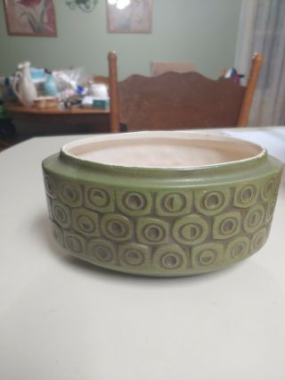 Vintage Mccoy Pottery Midcentry Green Planter Oval 8.  5 Inches Tall 4.  5 Tall