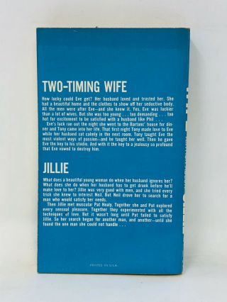 Vtg Sleaze Two Timing Wife / Jillie Arthur Adlon Softcover Library Erotica 1968 2