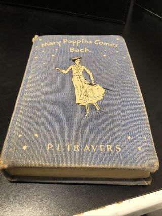 Mary Poppins Comes Back - Pl Travers 1935 Hardcover Exlib Harcourt Brace