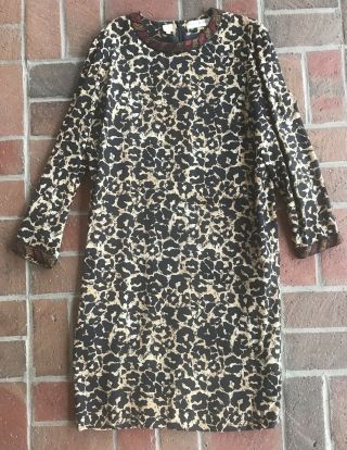 Vintage Bill Blass Silk Designer Beaded Cheetah Animal Print Dress Rare Find 14