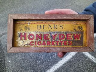 Vintage Bears Honeydew Cigarettes Tin Sign (rare)