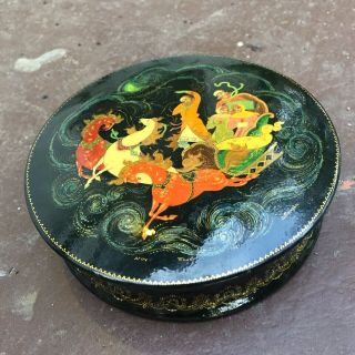 Vintage Hand Painted Russian Lacquer Box Artist Signed Ussr