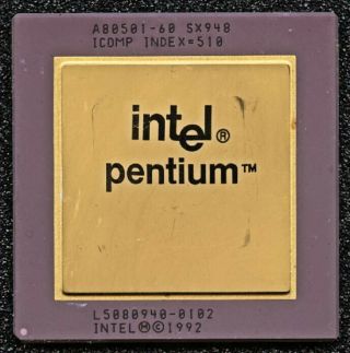 Vintage Intel Pentium 60 Mhz Cpu 1992,  2 Ea.  Lucent Dsp For Gold Scrap Recovery