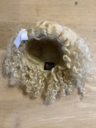 Lovely 100 Blonde Mohair Global Wig,  Suitable Replacement Wig For Antique Doll
