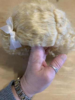 Lovely 100 Blonde Mohair Global Wig,  Suitable Replacement Wig For Antique Doll 3