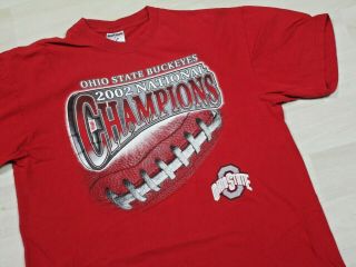 Vintage 2002 Buckeyes National Champions Ohio State Football Grey T Shirt (xl)