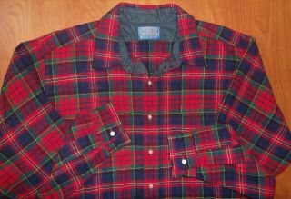 Vintage Pendleton Macpherson Red Tartan Plaid Pure Wool Button Down Shirt Xl Usa