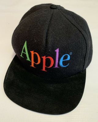 Vtg Apple Computers Baseball Cap 1990s Old Logo Macintosh Steve Jobs