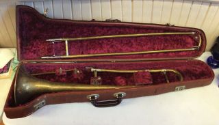 Vintage Holton Collegiate Trombone,  With Case And Mouthpiece - B
