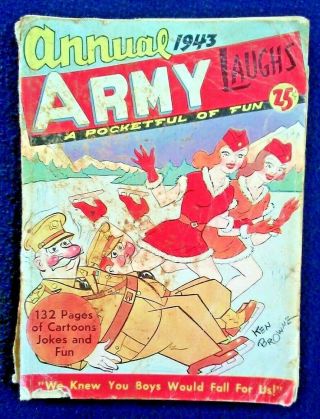 Army Of Laughs 1943 Annual Rare World War 2 Humor And Art 132 Pages