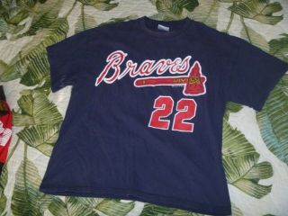 Mens Nike Atlanta Braves Baseball Mlb T Shirt Jersey Marcus Giles 22 Blue