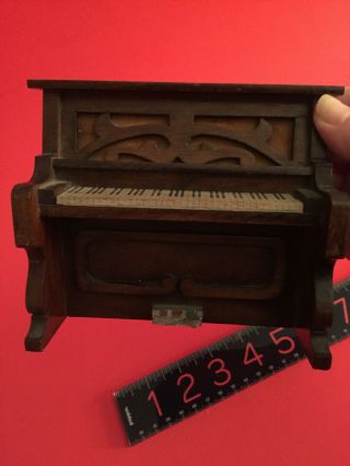 Rare Antique/vintage Doll House Wood Victorian Upright Piano Carvings