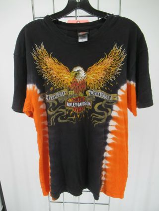 K3914 Vtg Harley Davidson Motorcycles Tie - Dye York City T - Shirt Size L