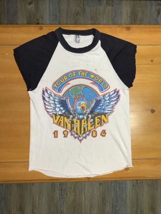 Vintage 1984 Van Halen Concert Jersey T - Shirt Cutoff
