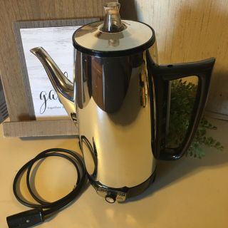Vintage General Electric 9 Cup Coffee Percolator Pot Immersible