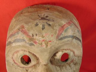 Vintage,  Hand Carved,  Life Size Mask.  Resembles a Clown Face.  American Folk Art 2