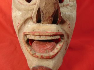 Vintage,  Hand Carved,  Life Size Mask.  Resembles a Clown Face.  American Folk Art 3