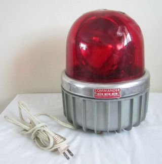 Vintage Commander Federal Signal Rotating Red Lamp Light Fire Truck Emergency Nr
