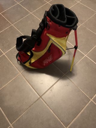 Vintage Ping Pal Kids Carry Stand Golf Bag Yellow Red Black