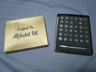 Vintage Craftool Co Alphabet 1/4” Stamp Set 8137 Leather Tools Box
