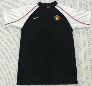 Manchester United Nike Jersey Shirt Black White Youth Medium 24.  5” L 15.  5” W