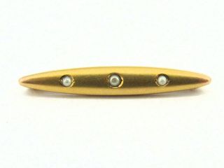 Lovely Antique 14k Gold And Pearls Lingerie Pin