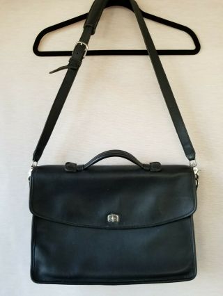 Coach Vintage Metropolitan Black Leather Briefcase 5265 Messenger Business Bag