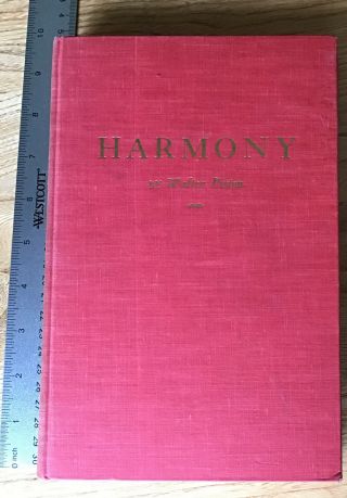 Harmony By Walter Piston 1941 Norton Press Hc Vg 1st Edition Vintage Good Cond.