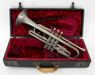 Vintage Cavalier / Pan American Elkhart Trumpet W/ Case & Conn 4 Mouthpiece