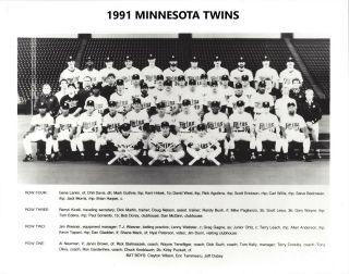 1991 Minnesota Twins 8x10 Team Photo Baseball Picture Mlb