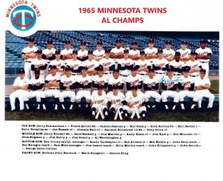 1965 Minnesota Twins 8x10 Team Photo Baseball Picture Mlb Al Champs