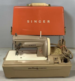 1950’s Vintage Mid Century Modern Singer Sewhandy Portable Sewing Machine