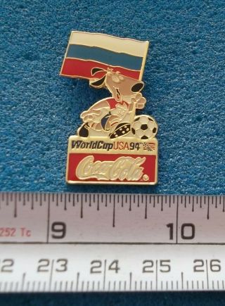 1994 Fifa World Cup Usa Football Soccer Coca - Cola Russia Flag Pin P389