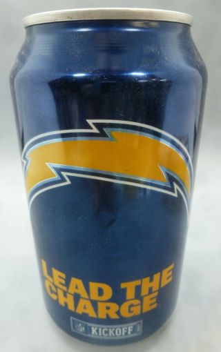 Budweiser Bud Light 2016 Nfl Kickoff Beer Can San Diego Chargers Bottom Opened