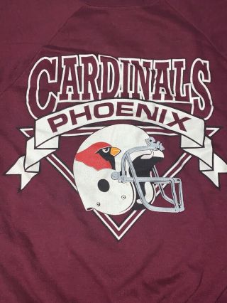 Vintage Logo 7 Phoenix Arizona Cardinals Crew Neck Sweater Maroon Size L