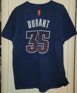 Adidas Nba Oklahoma City Thunder Kevin Durant Jersey T - Shirt Size Large