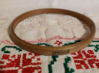 Vintage Duchess Wood Embroidery Hoop 6” Felt Lined Round