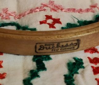 Vintage Duchess Wood Embroidery Hoop 6” Felt Lined Round 2