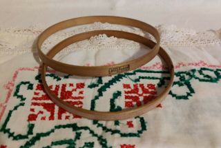 Vintage Duchess Wood Embroidery Hoop 6” Felt Lined Round 3